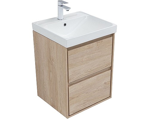 Тумба под раковину Aquanet Милан 50 336381 подвесная Дуб светлый