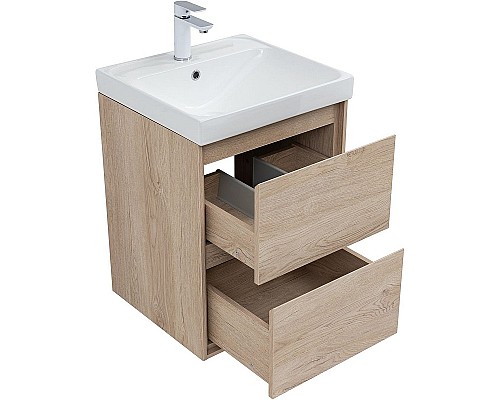 Тумба под раковину Aquanet Милан 50 336381 подвесная Дуб светлый