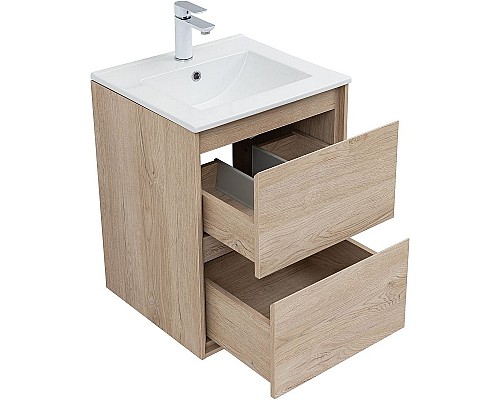 Тумба под раковину Aquanet Милан 50 336381 подвесная Дуб светлый