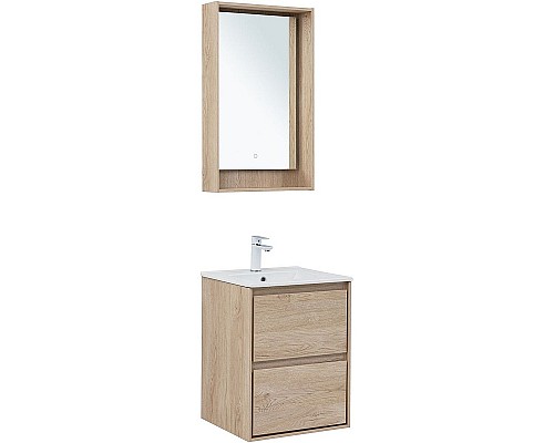 Тумба под раковину Aquanet Милан 50 336381 подвесная Дуб светлый