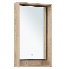 Зеркало Aquanet Милан 50 336402 с подсветкой Дуб светлый с сенсорным выключателем