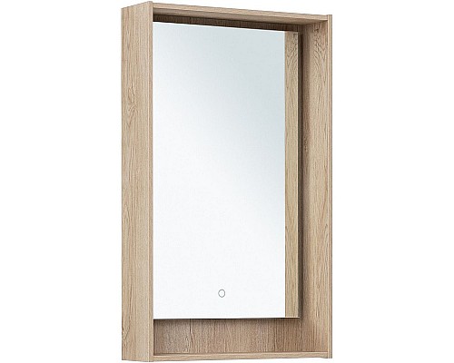 Зеркало Aquanet Милан 50 336402 с подсветкой Дуб светлый с сенсорным выключателем
