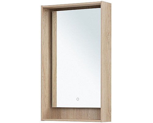 Зеркало Aquanet Милан 50 336402 с подсветкой Дуб светлый с сенсорным выключателем