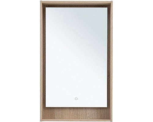 Зеркало Aquanet Милан 50 336402 с подсветкой Дуб светлый с сенсорным выключателем