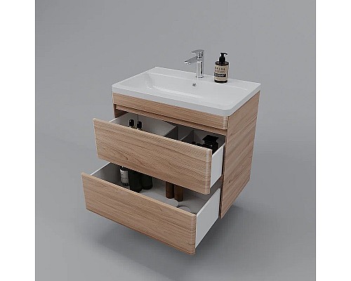 Тумба под раковину Style Line Атлантика 70 Люкс Plus СС-00002341 подвесная Ясень перламутр