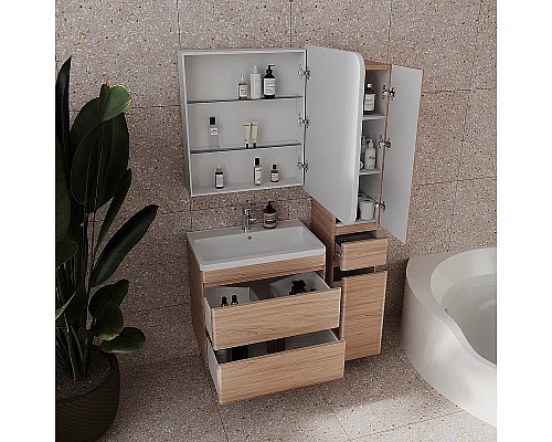 Тумба под раковину Style Line Атлантика 70 Люкс Plus СС-00002341 подвесная Ясень перламутр