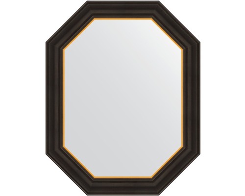 Зеркало Evoform Polygon 73х58 BY 7286 в багетной раме - Черное дерево с золотом 71 мм
