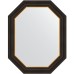 Зеркало Evoform Polygon 73х58 BY 7286 в багетной раме - Черное дерево с золотом 71 мм