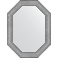Зеркало Evoform Polygon 86х66 BY 7291 в багетной раме - Серебряная кольчуга 88 мм