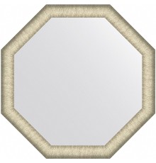 Зеркало Evoform Octagon 70x70 в багетной раме - Брашированное серебро 59 мм