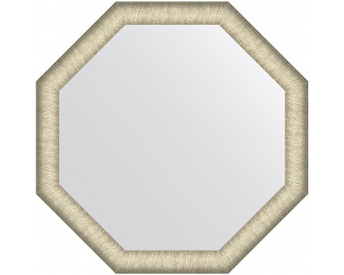 Зеркало Evoform Octagon 70x70 в багетной раме - Брашированное серебро 59 мм