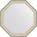 Зеркало Evoform Octagon 70x70 в багетной раме - Брашированное серебро 59 мм