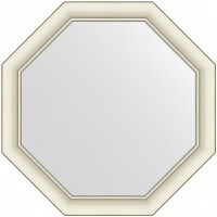 Зеркало Evoform Octagon 61x61 в багетной раме - Белый с серебром 60 мм