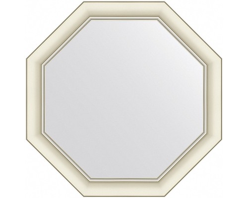 Зеркало Evoform Octagon 61x61 в багетной раме - Белый с серебром 60 мм