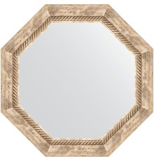 Зеркало Evoform Octagon 58х58 в багетной раме - Прованс с плетением 70 мм