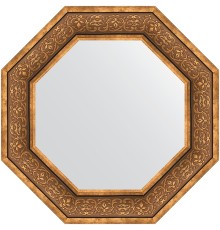 Зеркало Evoform Octagon 64х64 в багетной раме - Вензель бронзовый 101 мм
