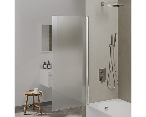 Шторка на ванну Berges River S 80х145 065019 профиль Хром стекло матовое