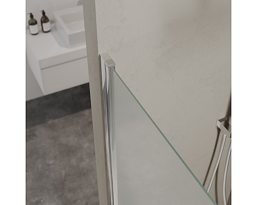 Шторка на ванну Berges River S 80х145 065019 профиль Хром стекло матовое