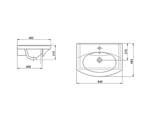 Раковина Santeri Новая грань 65 1.3120.7.S00.11B.0 Белая