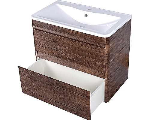 Тумба под раковину Style Line Атлантика Люкс Plus 80 ЛС-00000664 подвесная Старое дерево