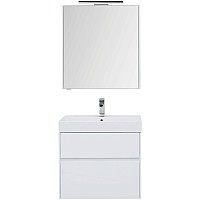 Комплект мебели для ванной Aquanet Бруклин 70 207804 подвесной Белый глянец