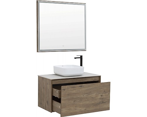 Зеркало Aquanet Nova Lite 90 249516 с подсветкой Дуб рустикальный