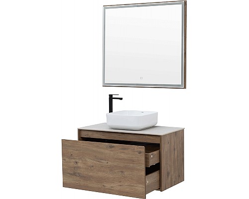 Зеркало Aquanet Nova Lite 90 249516 с подсветкой Дуб рустикальный