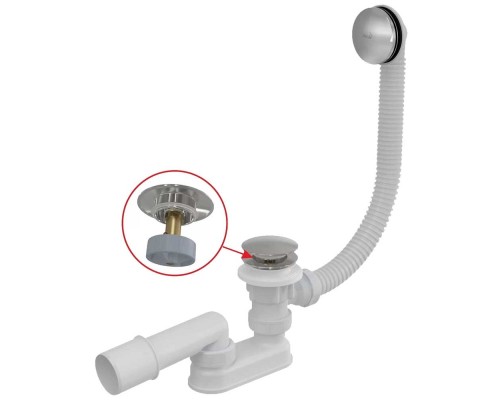 Слив-перелив Alcaplast (A504CKM) Click-Clack Хром Белый