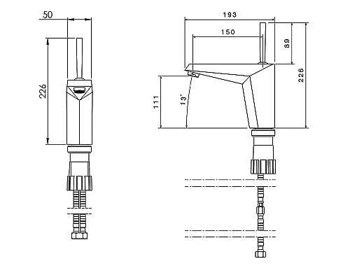 Смеситель для раковины Shouder Tiffany 0210208 Слоновая кость Хром