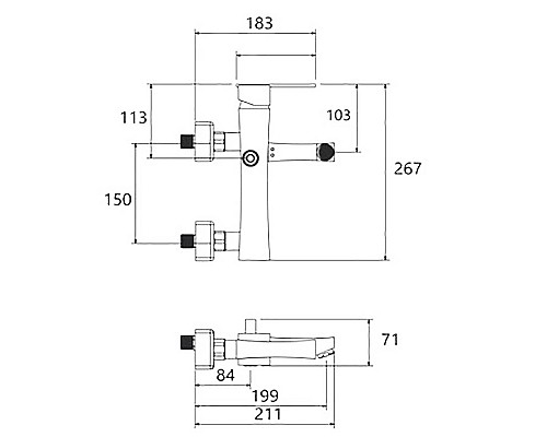 Смеситель для ванны Shouder Impro 0220105 Нержавеющая сталь