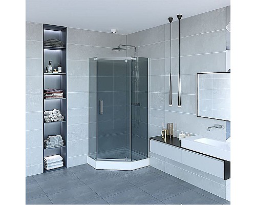 Душевой уголок Erlit Comfort 99х99 ER10110V-C4 профиль Хром матовый стекло тонированное