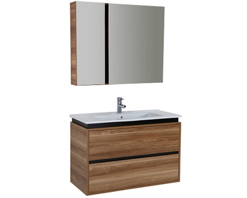 Зеркальный шкаф Creavit Verti 100 VE1100.00.VV с подсветкой Орех