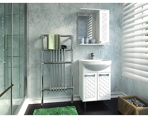 Зеркало со шкафом Stella Polar Ванда 50/С SP-00000198 с подсветкой Белое