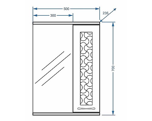 Зеркало со шкафом Stella Polar Ванда 50/С SP-00000198 с подсветкой Белое