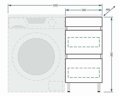Тумба под раковину Stella Polar Мадлен 100 SP-00000474 Белая