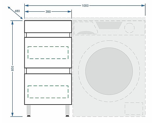 Тумба под раковину Stella Polar Мадлен 100 SP-00000474 Белая