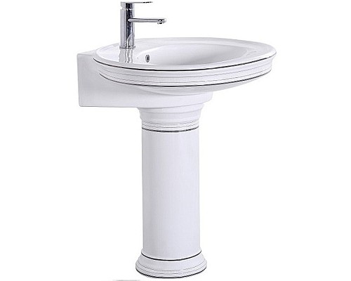 Раковина CeramaLux Lux Classic 75 1411 Белая Раковина CeramaLux Lux Classic 75 1411 Белая