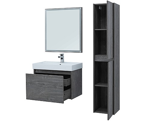 Тумба с раковиной Aquanet Nova Lite 75 245242 подвесная Дуб рошелье