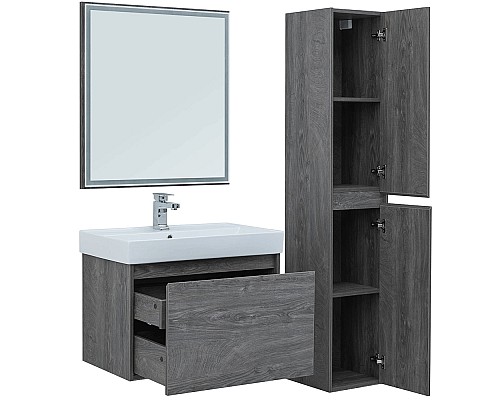 Тумба с раковиной Aquanet Nova Lite 75 245242 подвесная Дуб рошелье