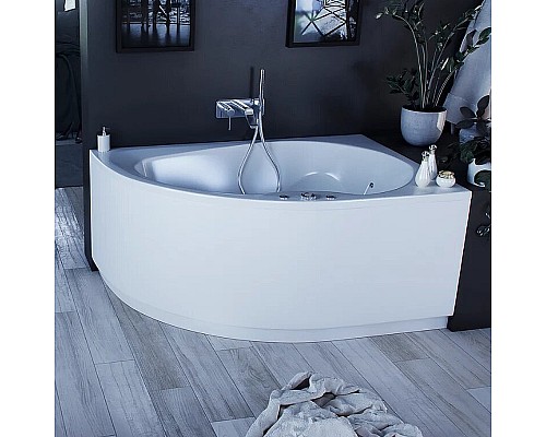 Акриловая ванна Aquatek Вирго 150х100 R VIR150-0000025 без гидромассажа с фронтальной панелью с каркасом (разборный) со слив-переливом