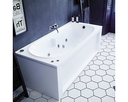 Акриловая ванна Aquatek Лея 170x75 LEY170-0000057 без гидромассажа с фронтальной панелью с каркасом (разборный) со слив-переливом (справа)