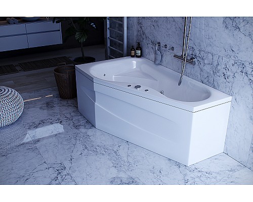 Акриловая ванна Aquatek Медея 170x95 L MED180-0000037 без гидромассажа с фронтальной панелью с каркасом (вклеенный) со слив-переливом
