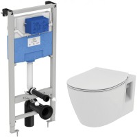 Комплект унитаза с инсталляцией Ideal Standard Connect Prosys с сиденьем Микролифт без клавиши смыва