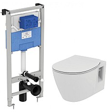 Комплект унитаза с инсталляцией Ideal Standard Connect Prosys E8822301PC15 с сиденьем Микролифт без клавиши смыва