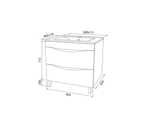 Тумба с раковиной Iddis Cloud 60 CLO60WFi95K Белая