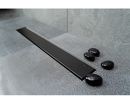 Душевой лоток Pestan Confluo Frameless Line 300 13701259 с двухсторонней решеткой Черный матовый / полая под плитку