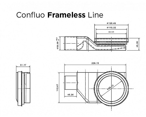 Душевой лоток Pestan Confluo Frameless Line 300 13701259 с двухсторонней решеткой Черный матовый / полая под плитку