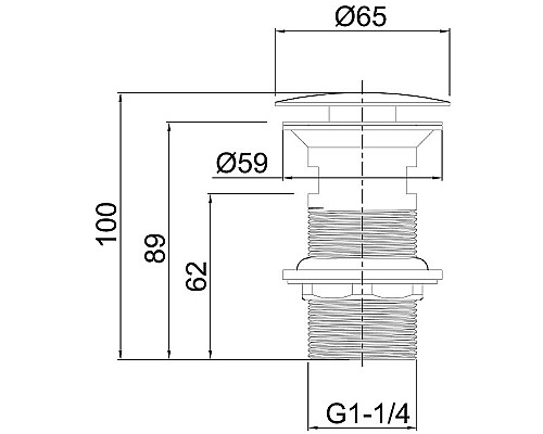 Донный клапан WellWant WWS02110B click-clack Черный матовый