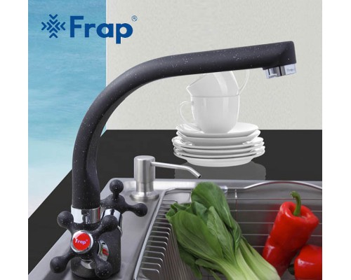 Смеситель для кухни Frap H5408 F5408-7 Черный матовый