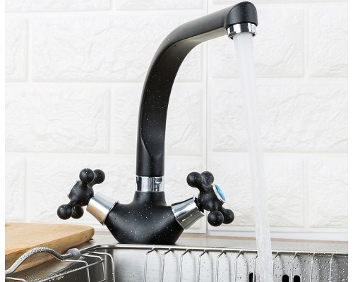 Смеситель для кухни Frap H5408 F5408-7 Черный матовый